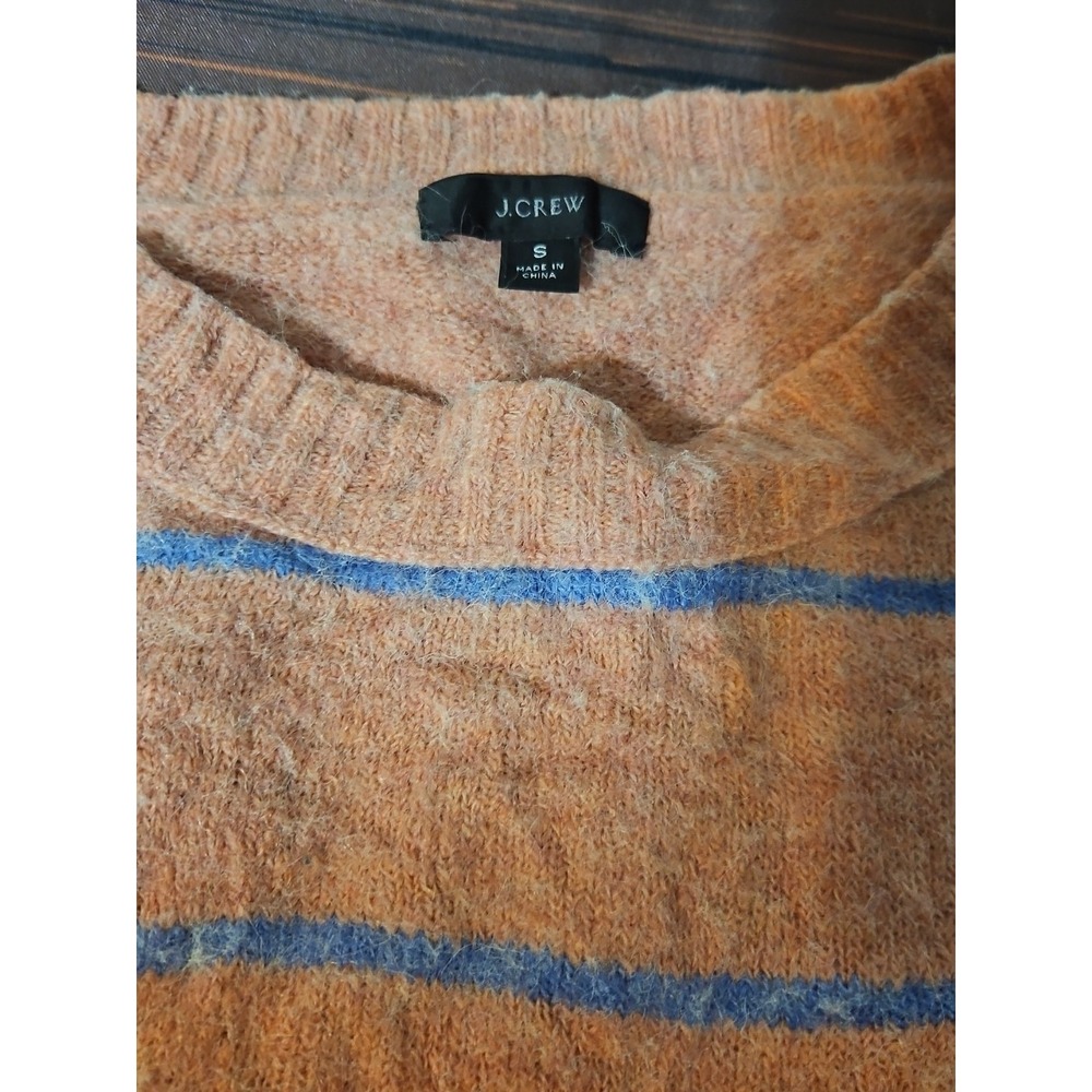 Jβ Crew Sweater Merino Alpaca S Cropped Salmon Pink Blue Soft
